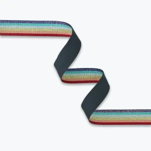 1-1/2" Striped Metallic Rainbow Webbing