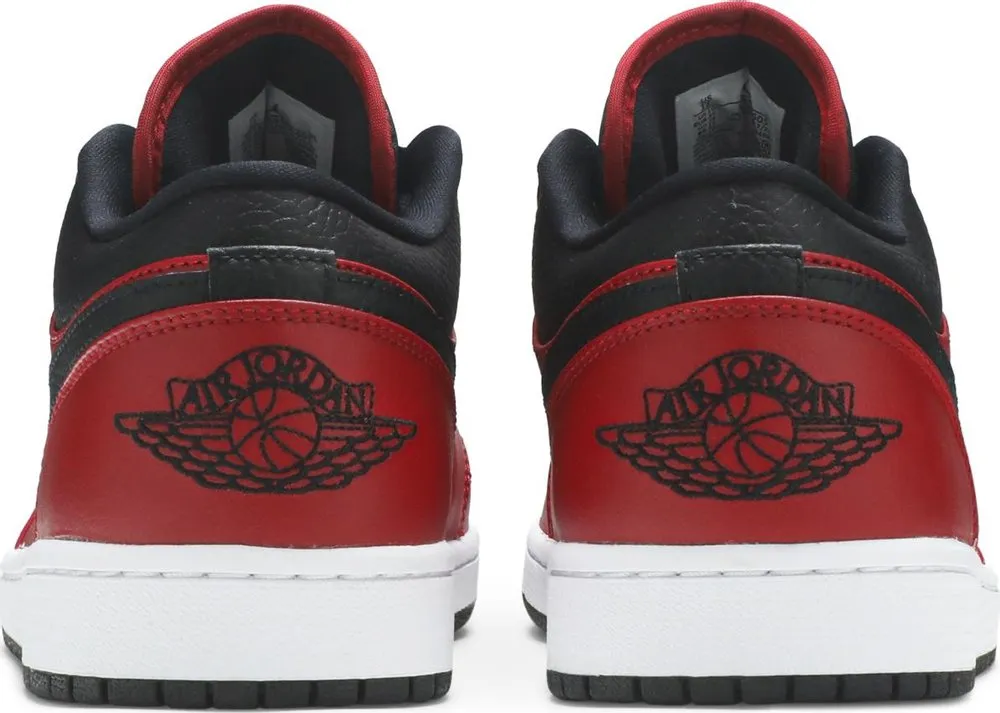 Air Jordan 1 Low 'Reverse Bred Pebbled Swoosh'