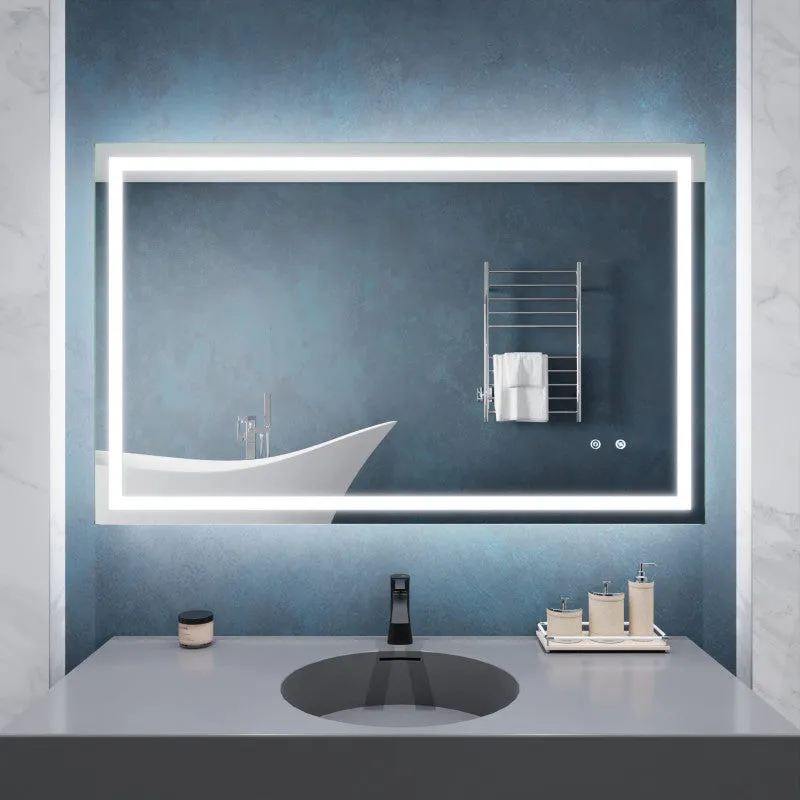 ANZZI 30-in. x 48-in. Frameless LED Front/Back Light Bathroom Mirror w/Defogger