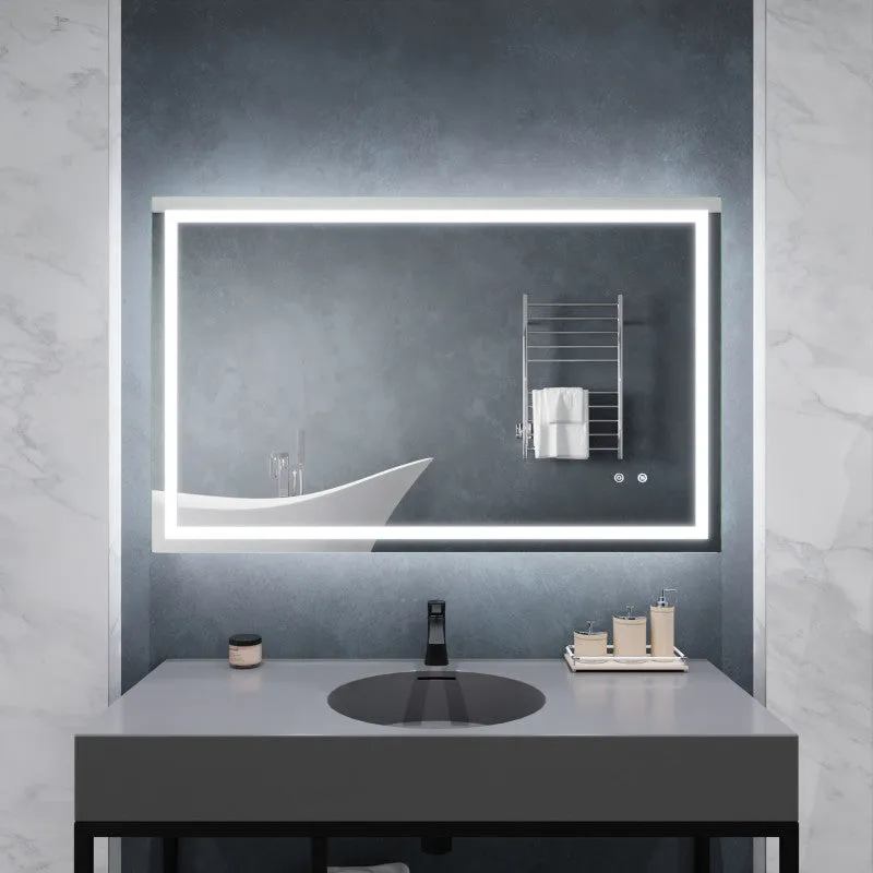 ANZZI 30-in. x 48-in. Frameless LED Front/Back Light Bathroom Mirror w/Defogger