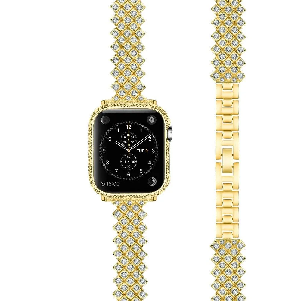 Apple Watch (45mm) rhinestone alloy watch strap - Gold