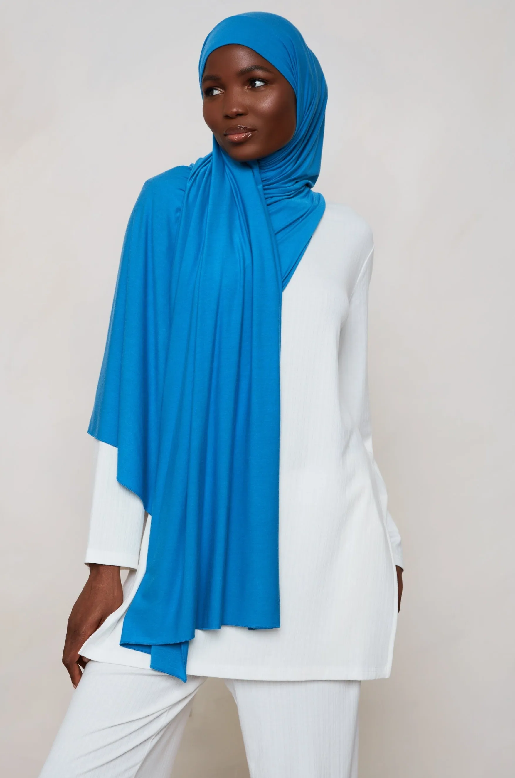 Bamboo Jersey Hijab - Sea of Belize