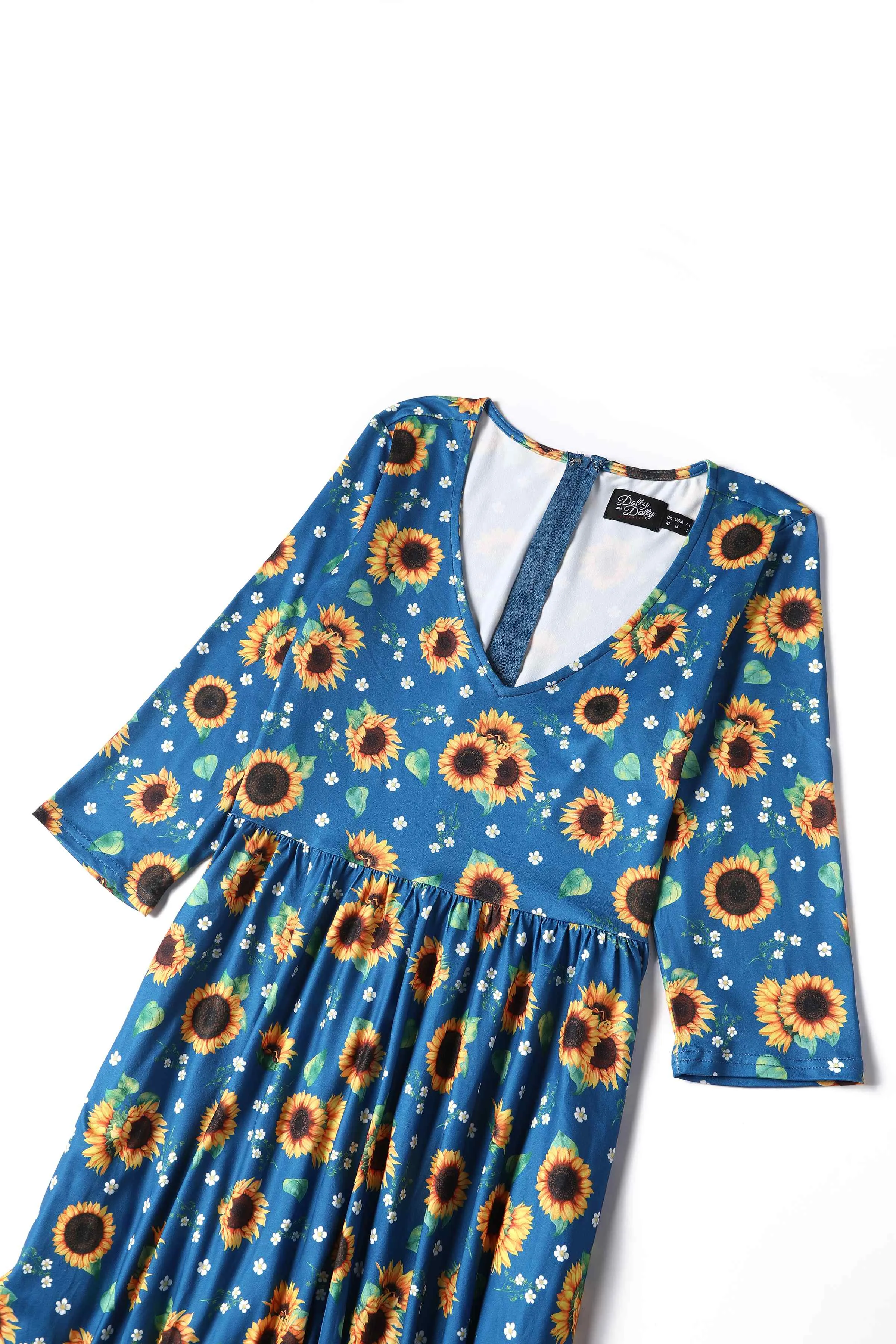 Billie Blue Sunflower Flared Dress