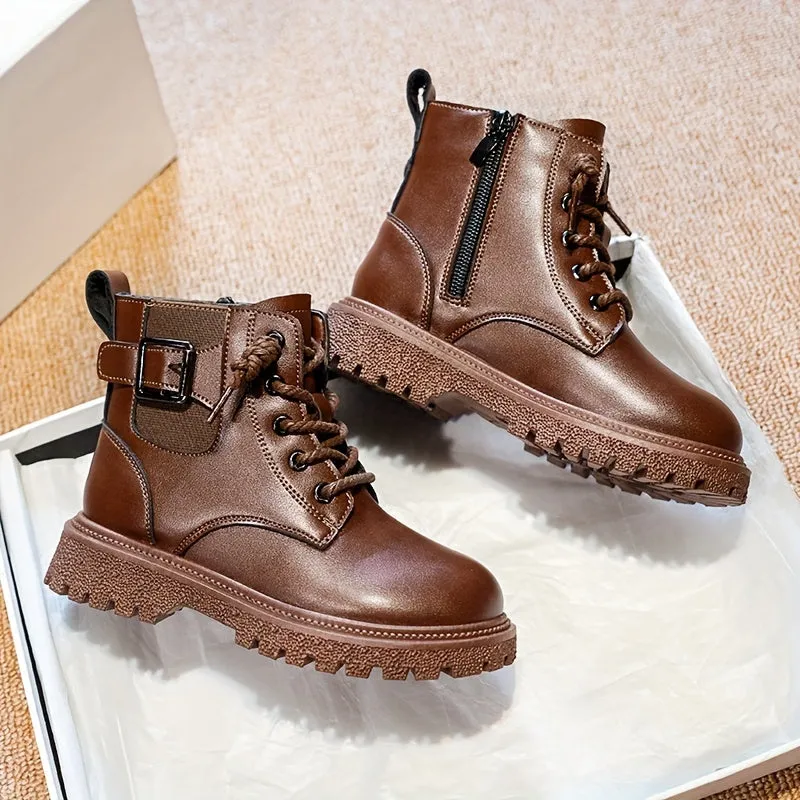 Boys Solid Color Casual Boots - Comfortable, Non-Slip & Durable - Perfect for Spring and Autumn Wear - Versatile Style