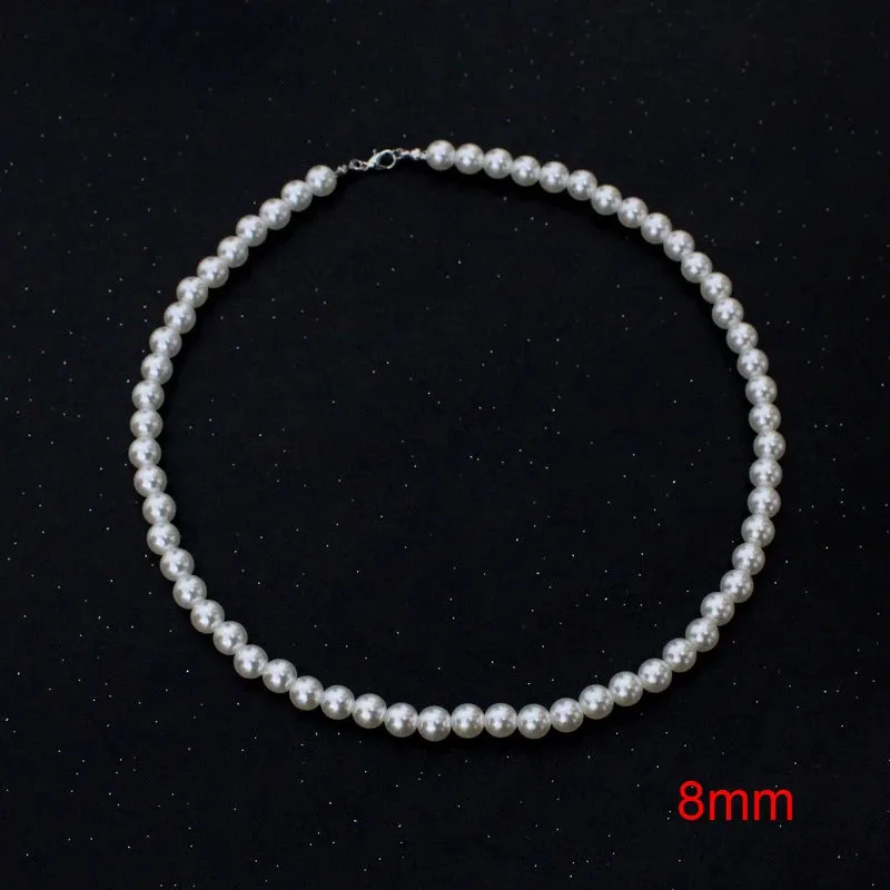 Classic Elegant White Pearl Chokers Necklace For Women Men Wedding Banquet Necklaces Vintage Beads Handmade Jewelry Party Gift