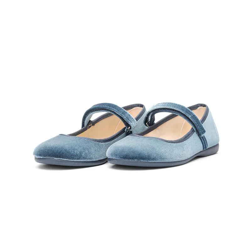 Classic Velvet Mary Janes In Blue