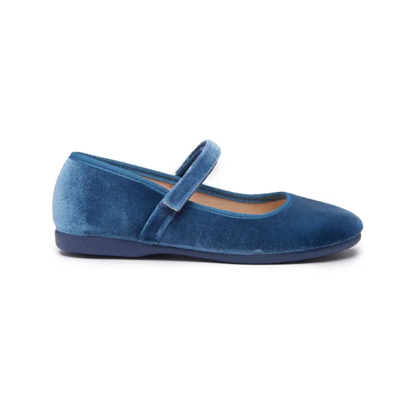 Classic Velvet Mary Janes In Blue