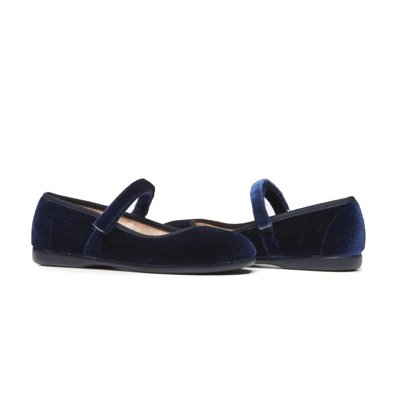 Classic Velvet Mary Janes In Navy