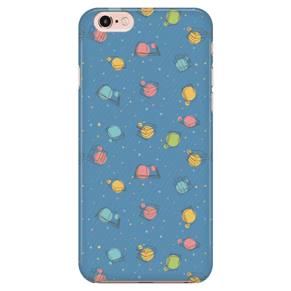 Colorful Bookish Pattern Phone Case blue