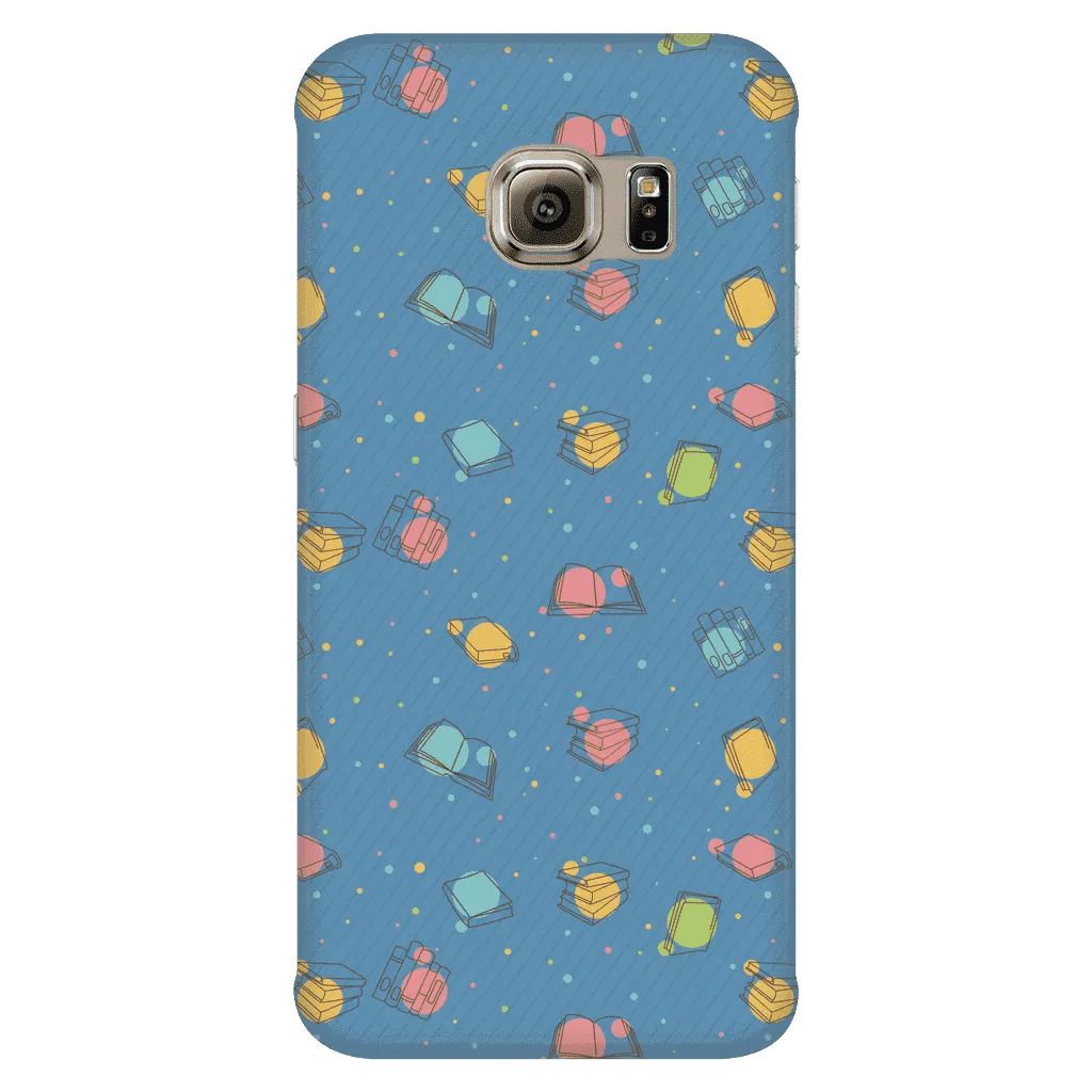 Colorful Bookish Pattern Phone Case blue