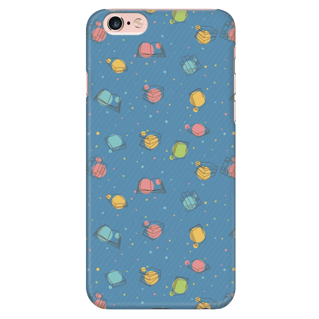 Colorful Bookish Pattern Phone Case blue