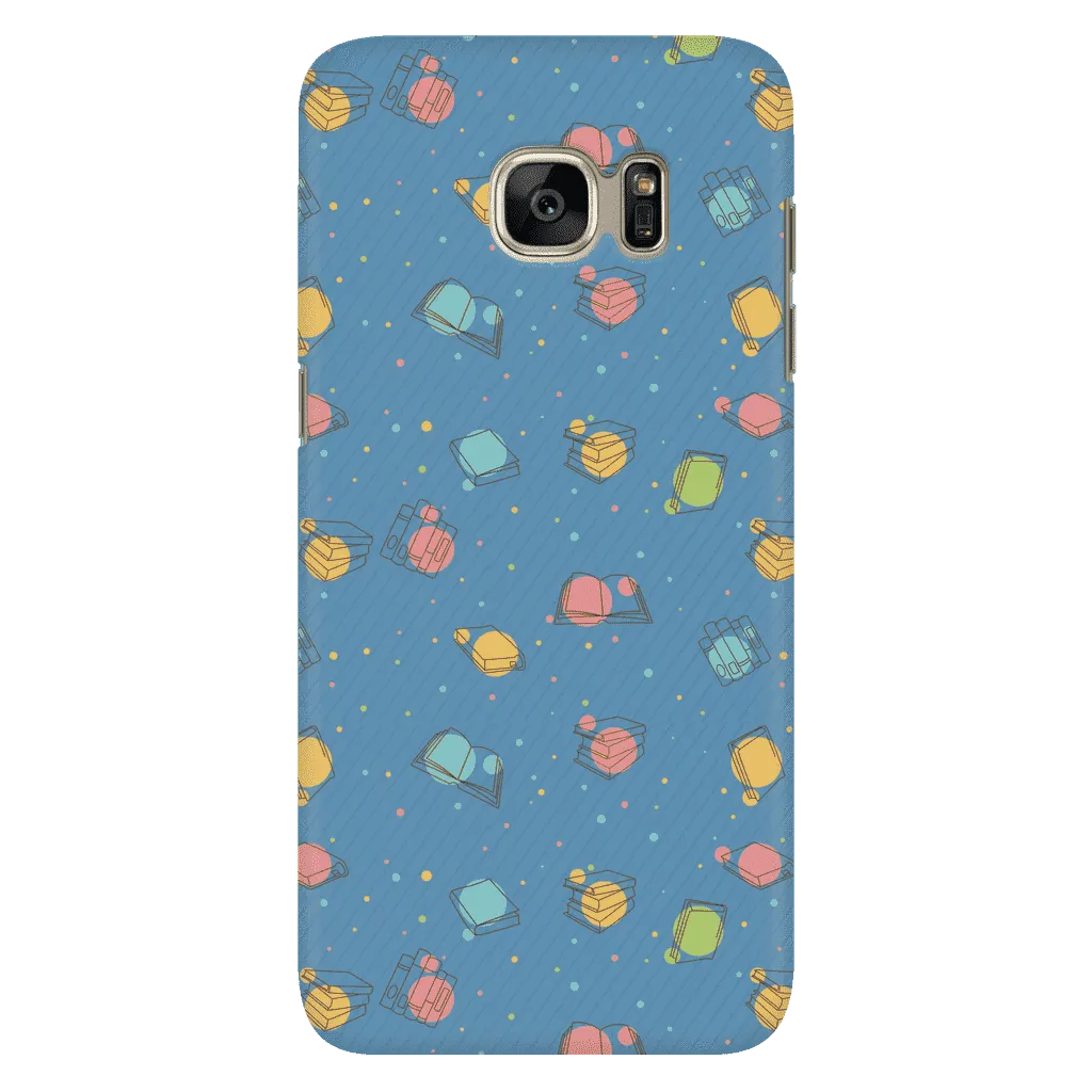 Colorful Bookish Pattern Phone Case blue