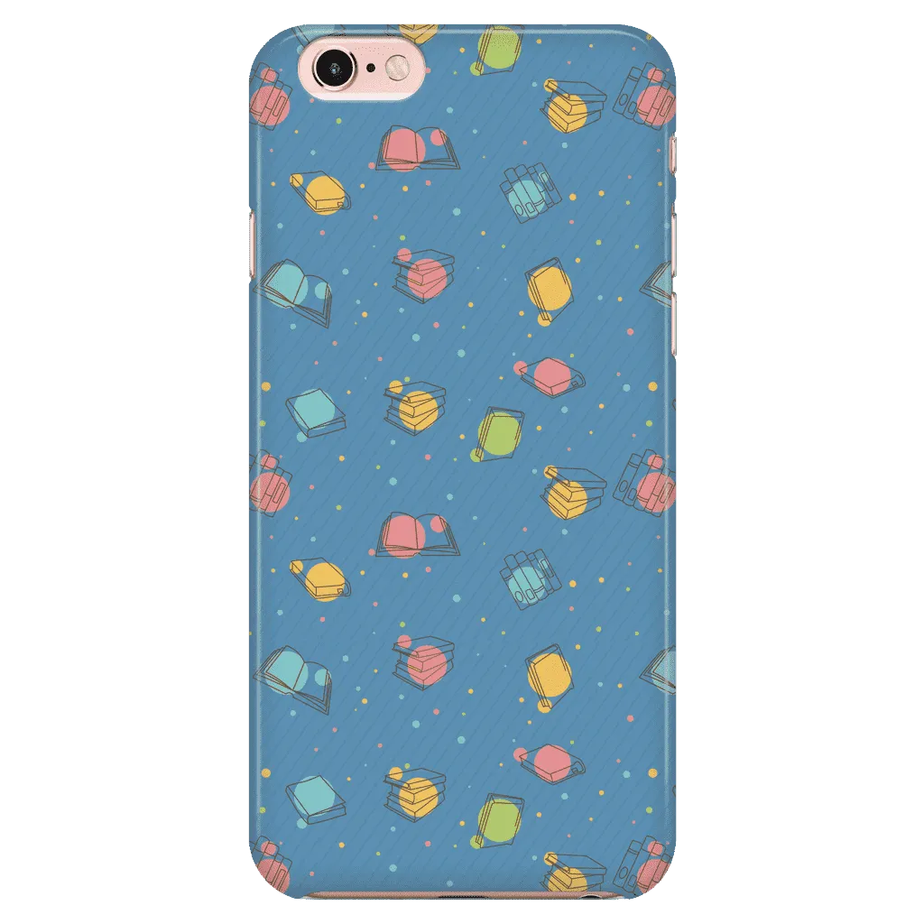 Colorful Bookish Pattern Phone Case blue