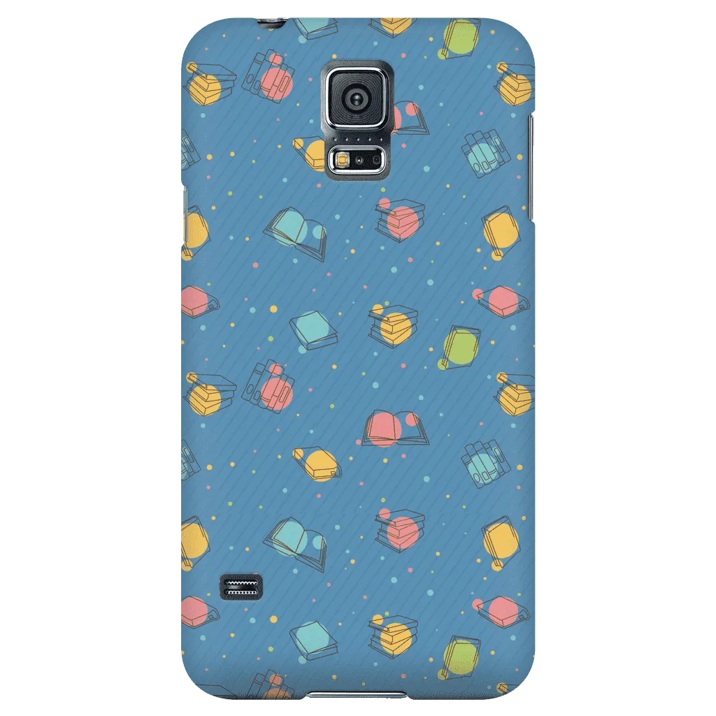 Colorful Bookish Pattern Phone Case blue