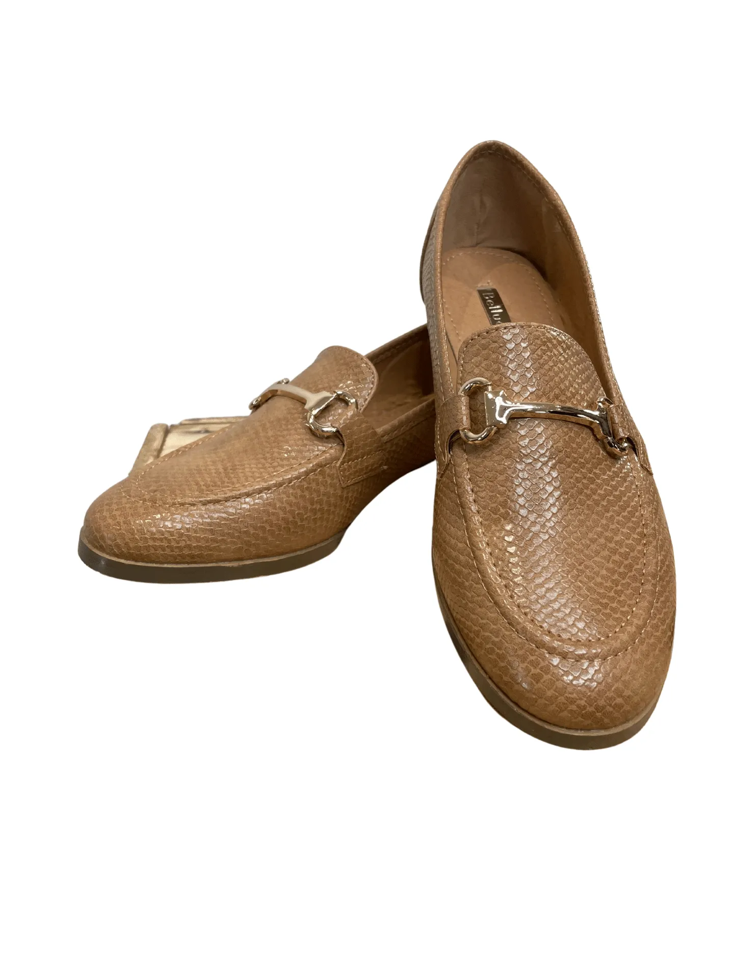 Corey Snakeskin Effect Loafers Camel