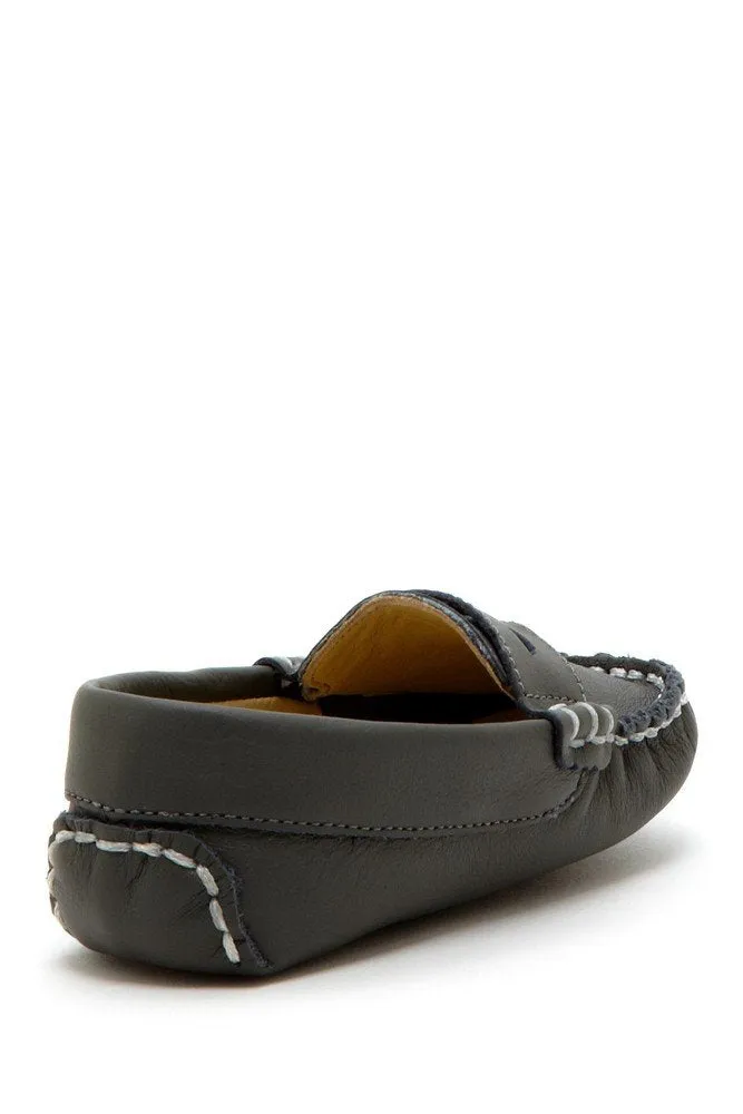 Dark Gray Stitched Pennyloafers