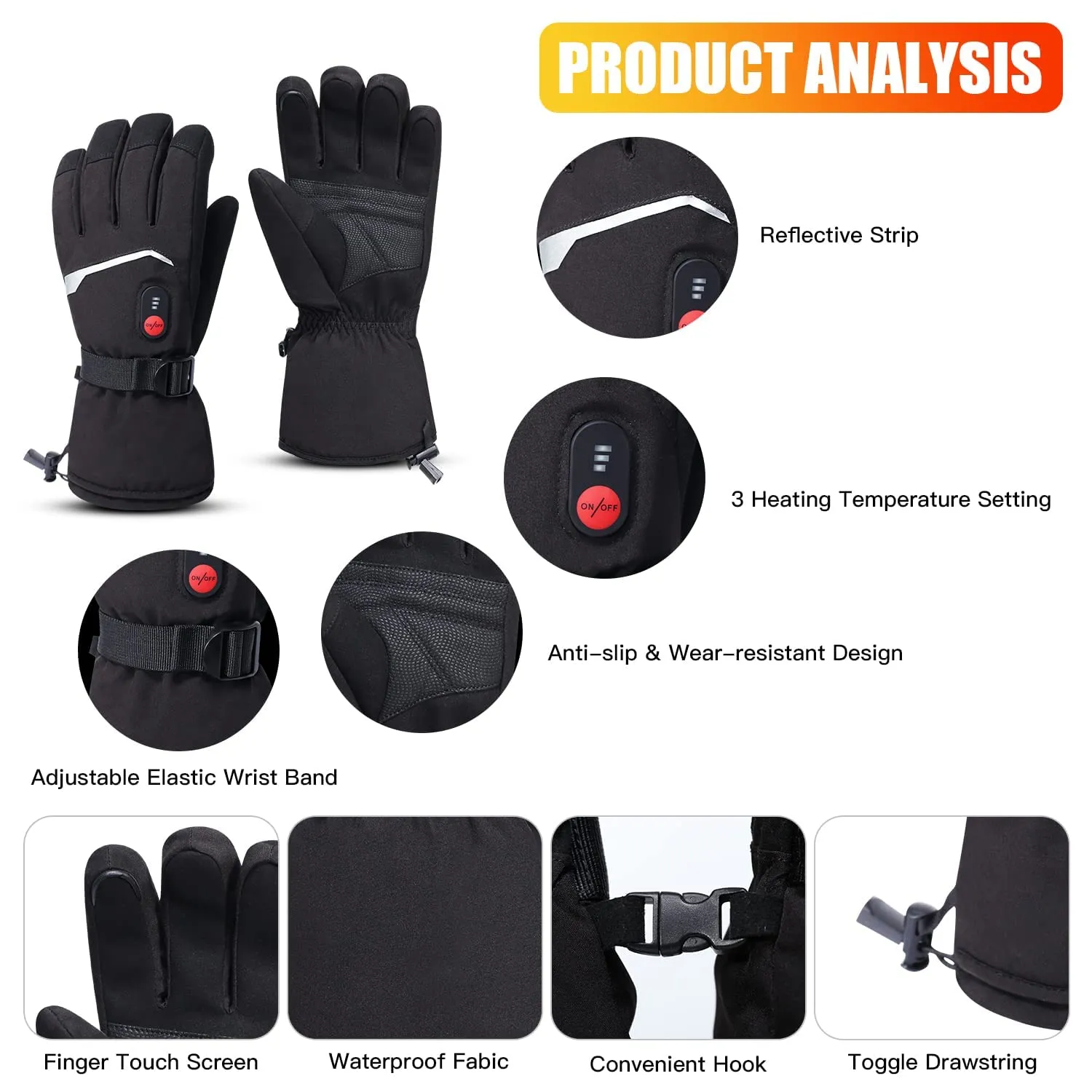 DAY WOLF 7.4V Unisex Featherweight Battery Heated Gloves