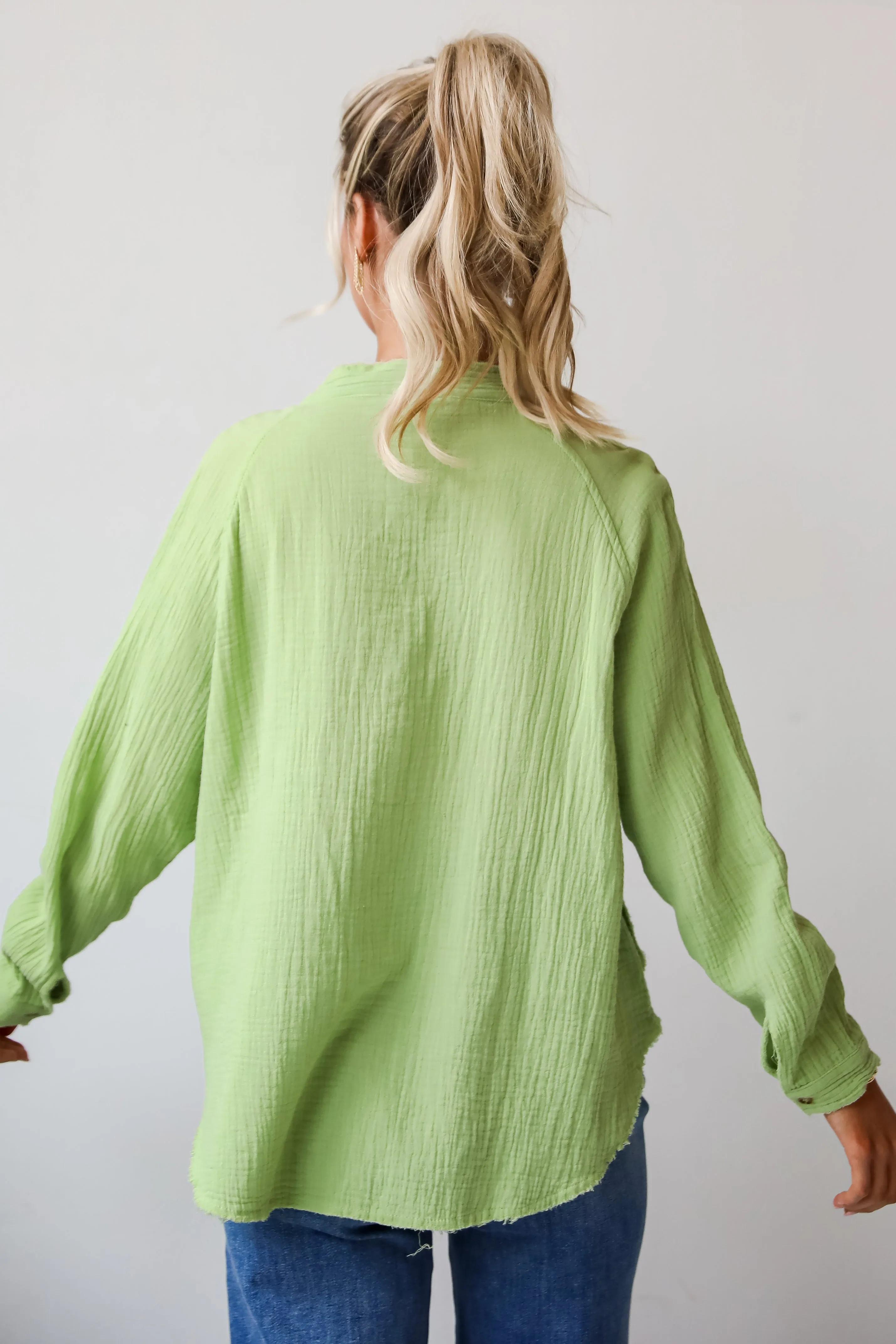 FINAL SALE - Relaxed Chic Lime Linen Blouse