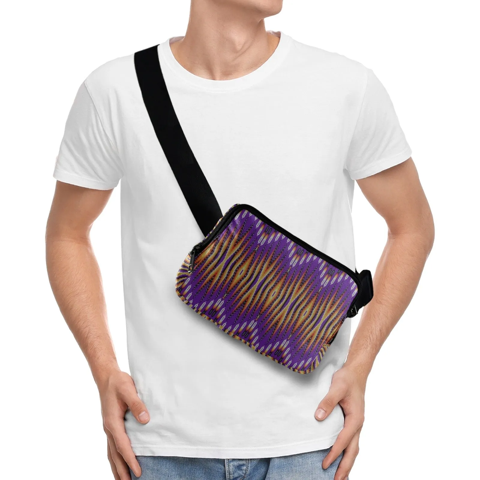 Fire Feather Purple Belt Bag