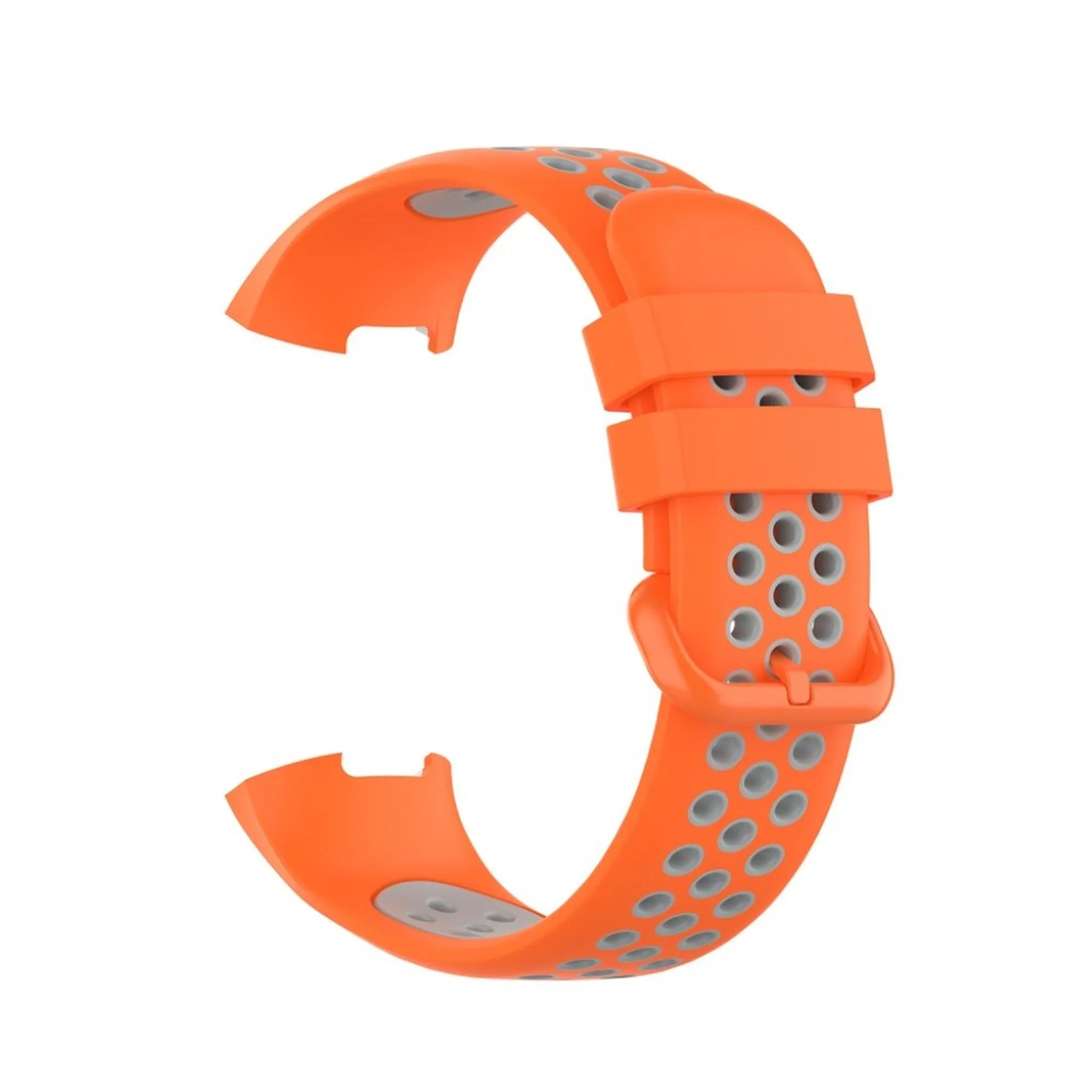 Fitbit Charge 3 / 4 bi-color silicone watch band - Orange / Grey