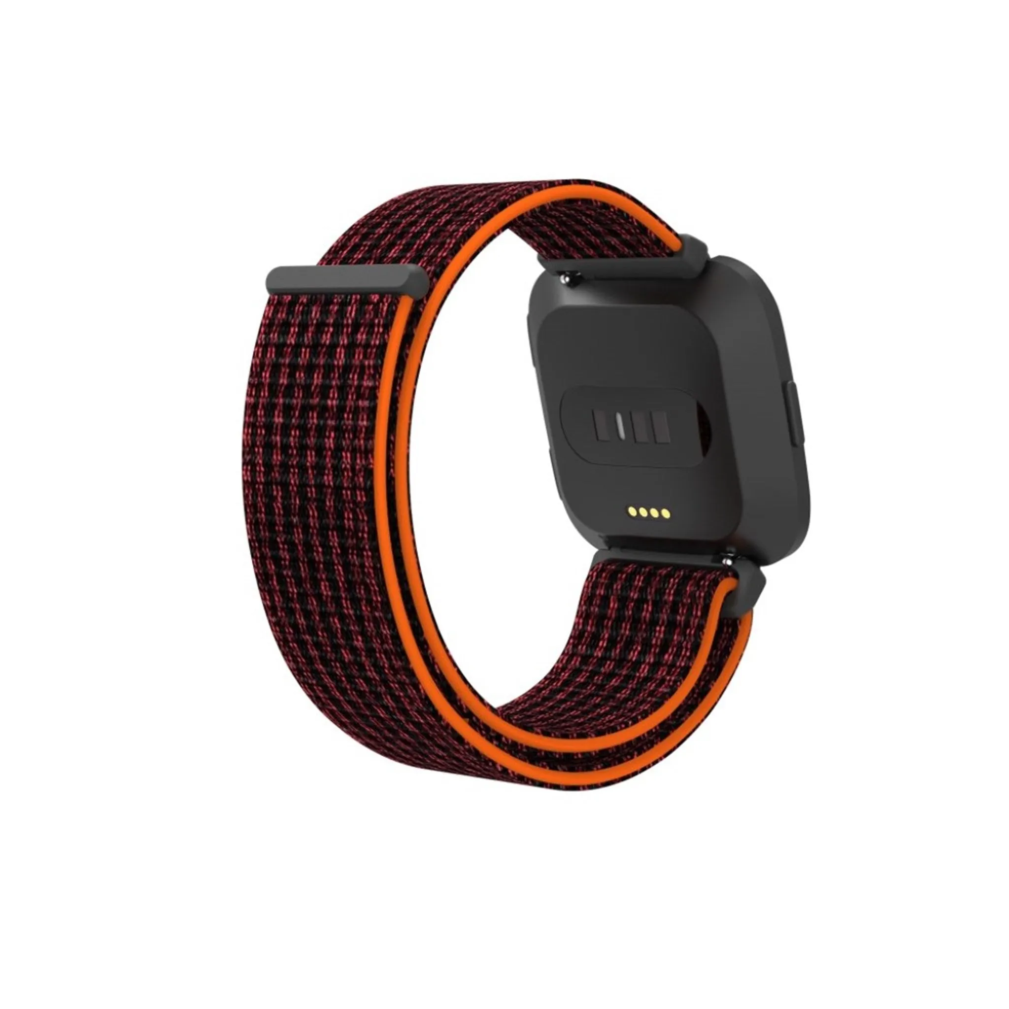 Fitbit Versa velcro closure flexible watchband - Black / Red