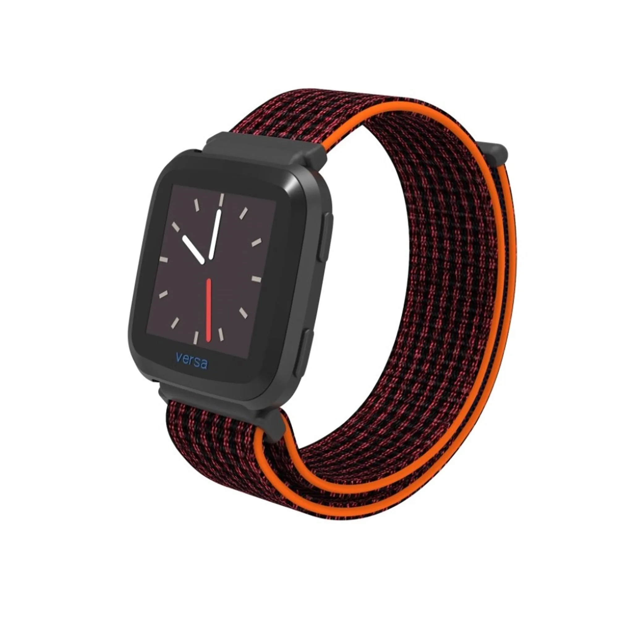 Fitbit Versa velcro closure flexible watchband - Black / Red