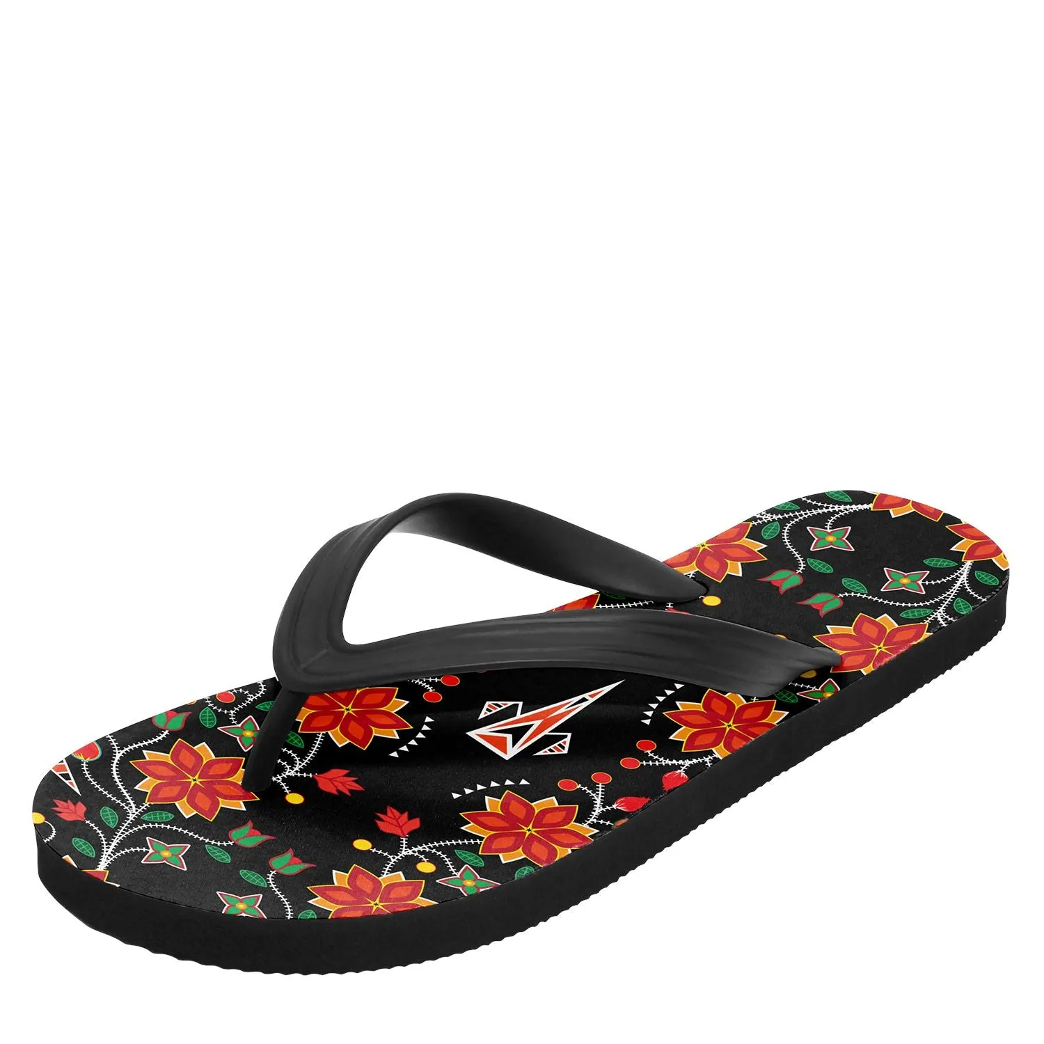 Floral Beadwork Six Bands Flip Flops