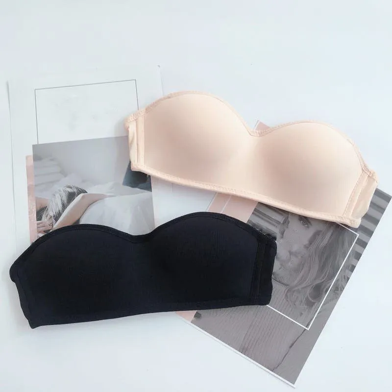 Gathered non-slip lingerie bra