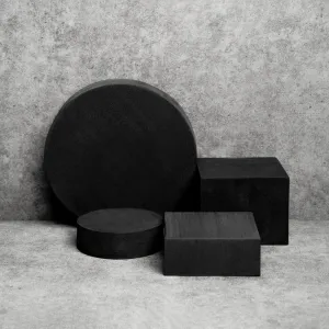 Geometric Foam Styling Props For Photography - Raven Black 4 Pack