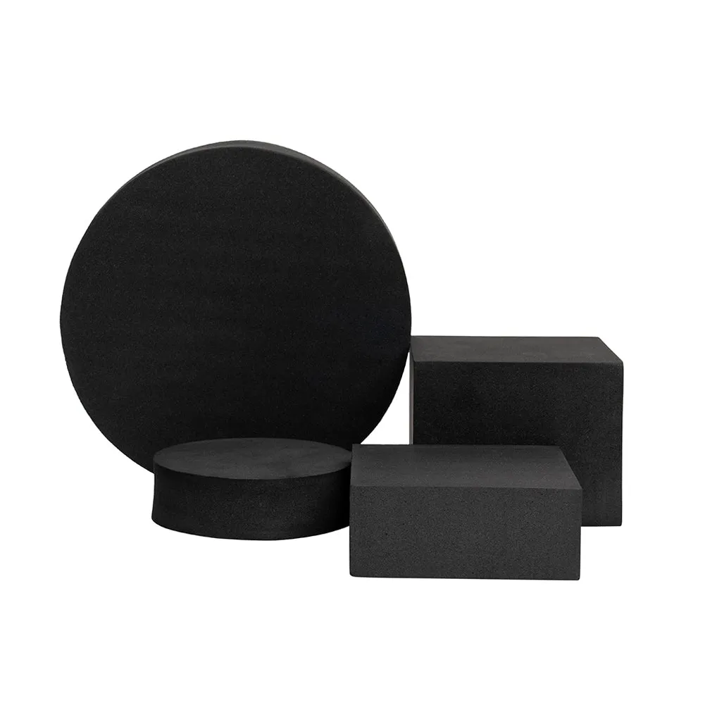 Geometric Foam Styling Props For Photography - Raven Black 4 Pack