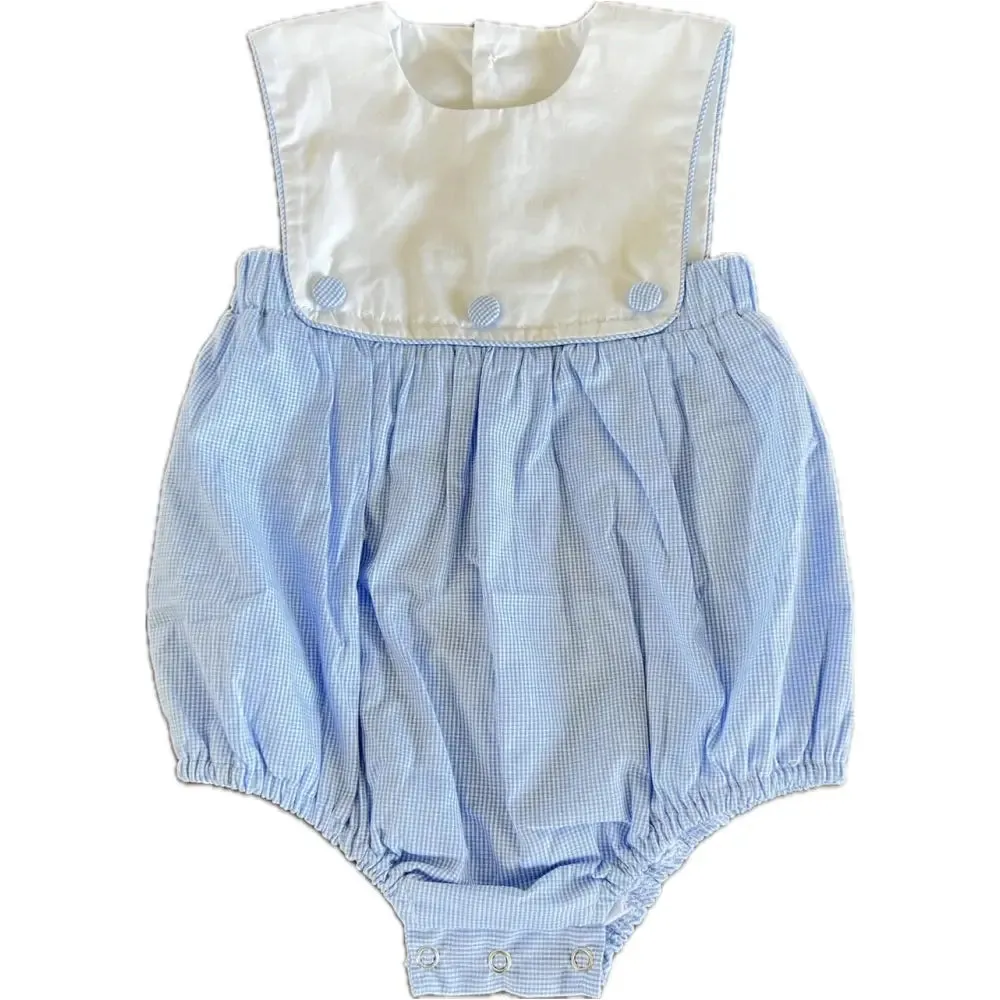 Hampton Blue Button Gingham Sunsuit