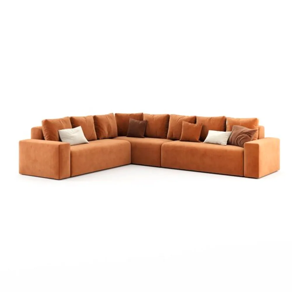 Harmony Haven 4 Seater Sofa in Luxurious Brown Velvet – L350cm x W180cm x H75cm Stylish, Comfortable, and Durable Sofa for Elegant Living Spaces