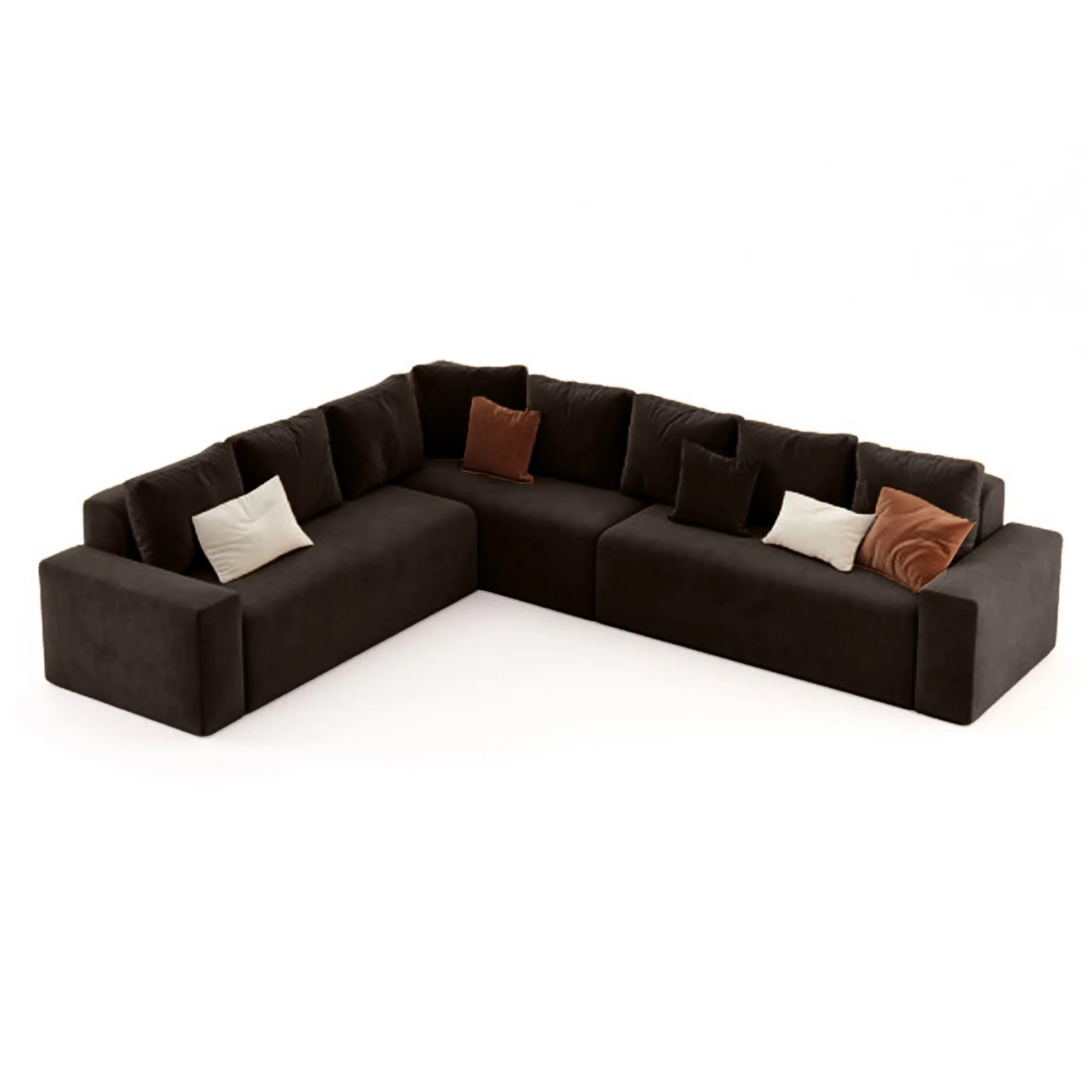 Harmony Haven 4 Seater Sofa in Luxurious Brown Velvet – L350cm x W180cm x H75cm Stylish, Comfortable, and Durable Sofa for Elegant Living Spaces