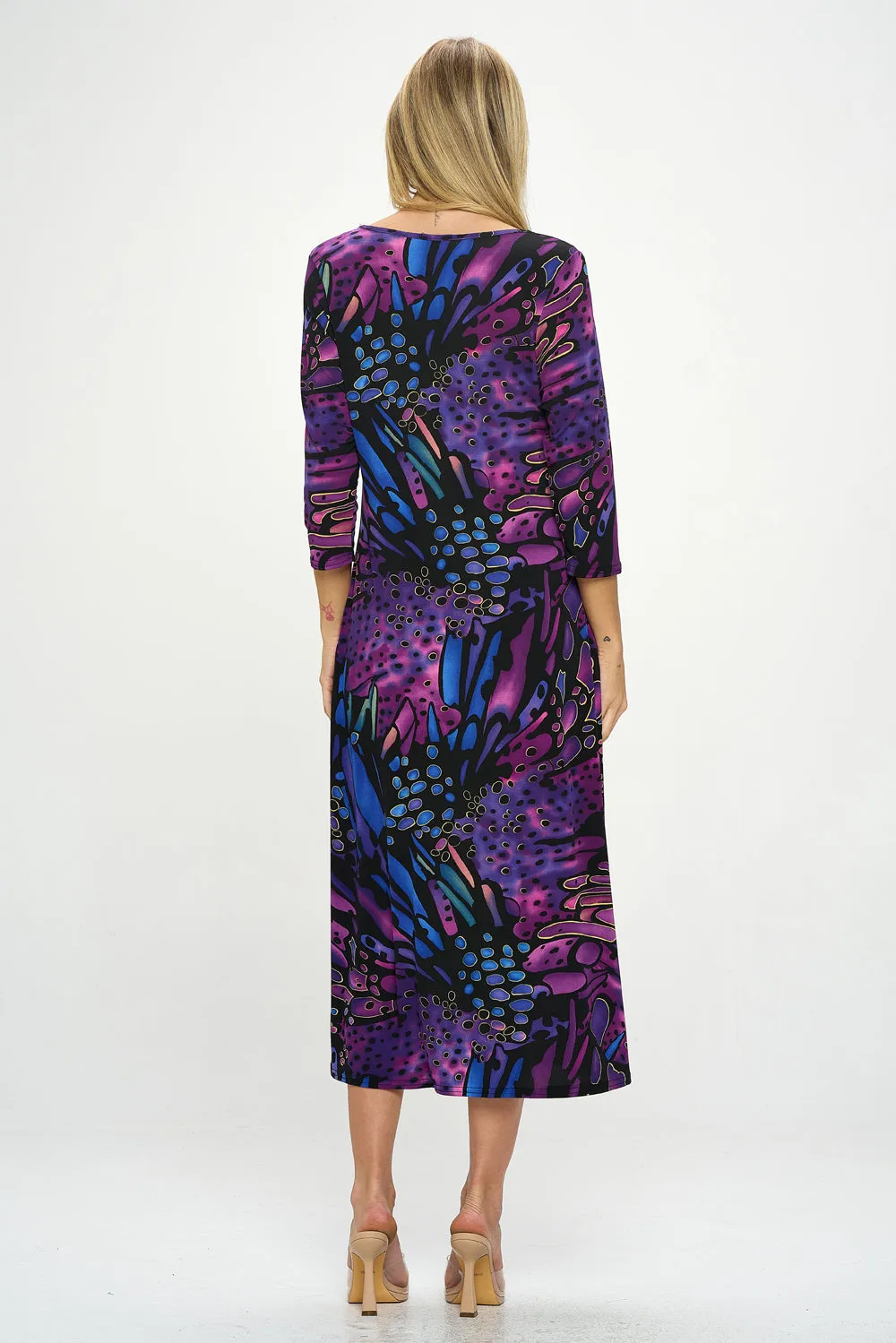 HIT V-Neck Long Dress W/Pocket-7085HT-QRP1-K-W207