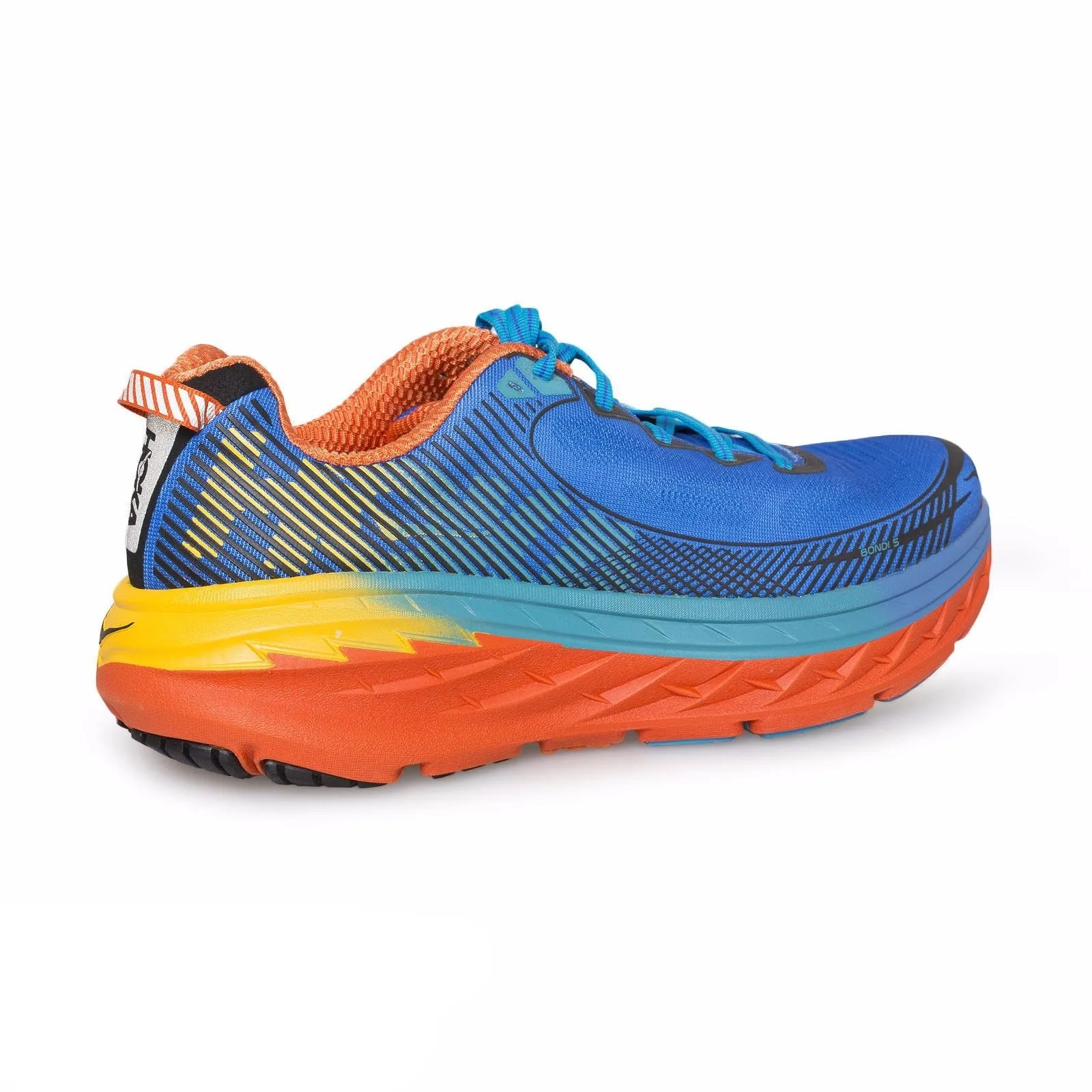 Hoka Bondi 5 Blue/Red Orange/Gold Fusion Running Shoes