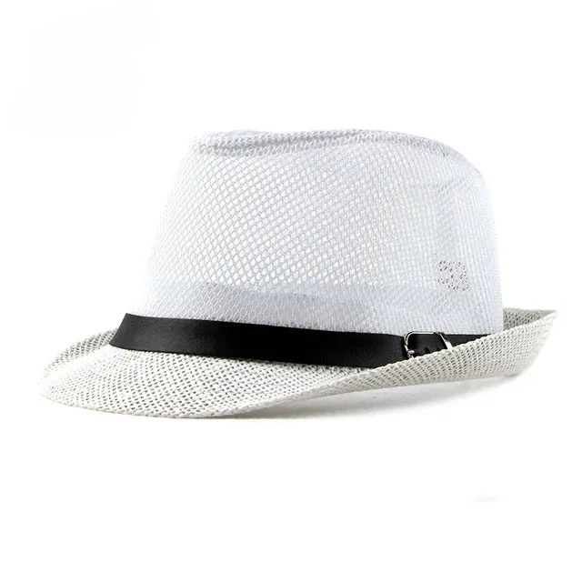 Hollow breathable Straw Trilby Hat