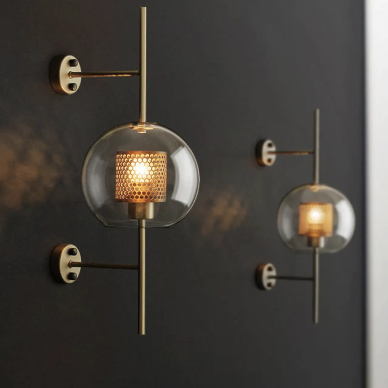 Honeycomb Glass & Metal Sconce Light - Final Sale