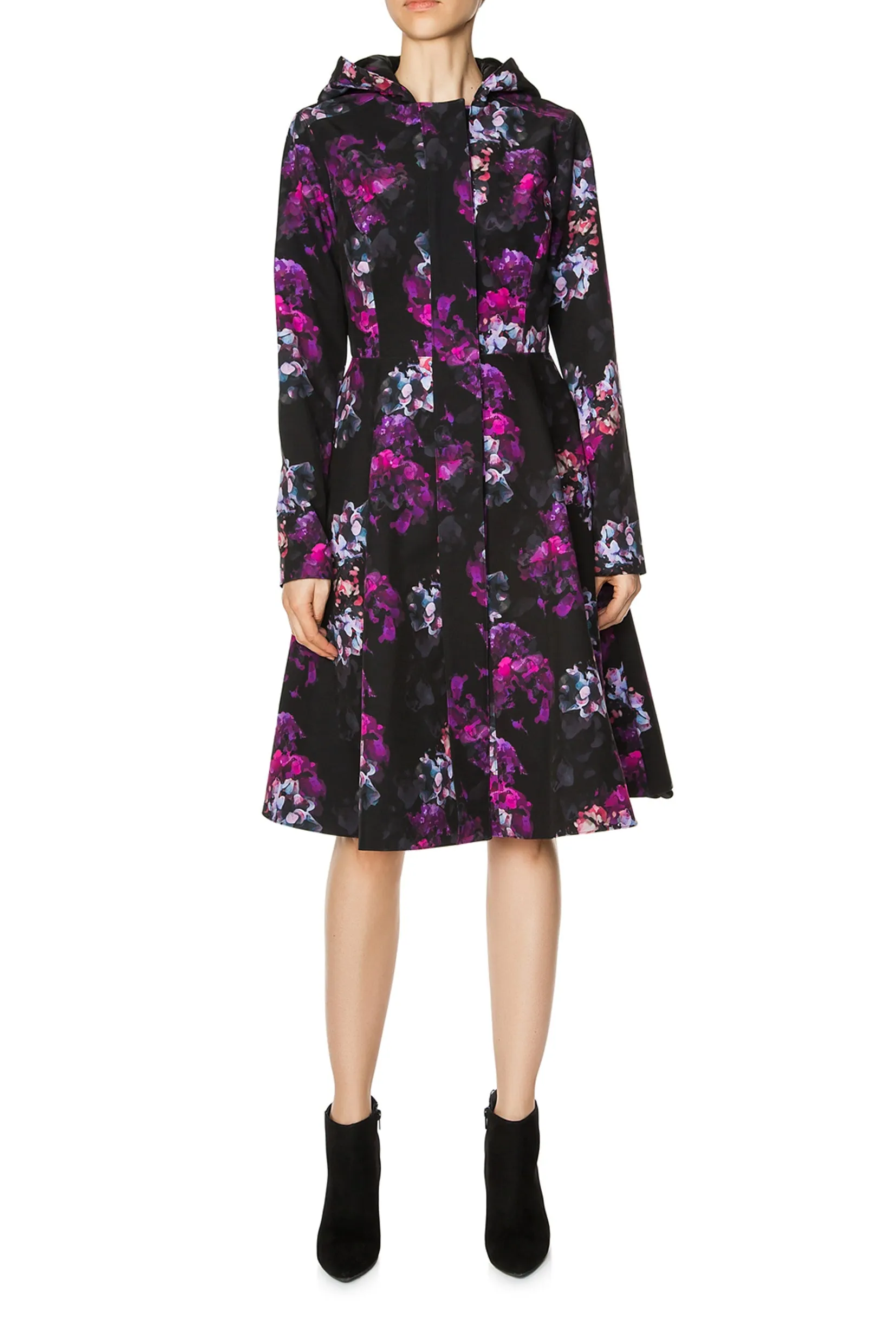 Hortense Raincoat Black and Purple