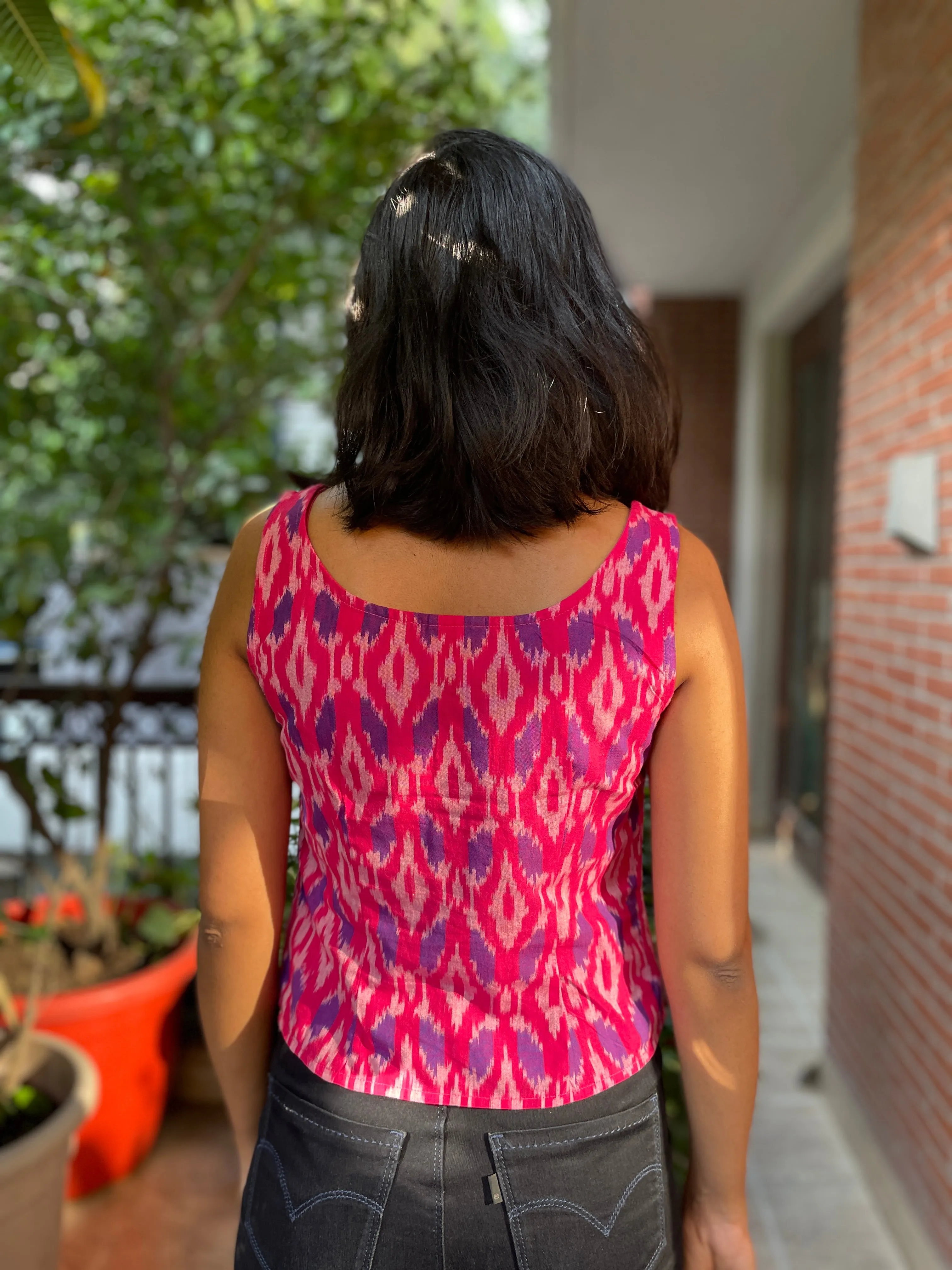 Kala Khatta Ikat Short Top (Pre-order)