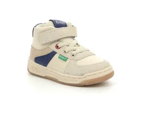 KICKERS KICKALIEN Beige Bleu Chaussures Hautes Sneakers