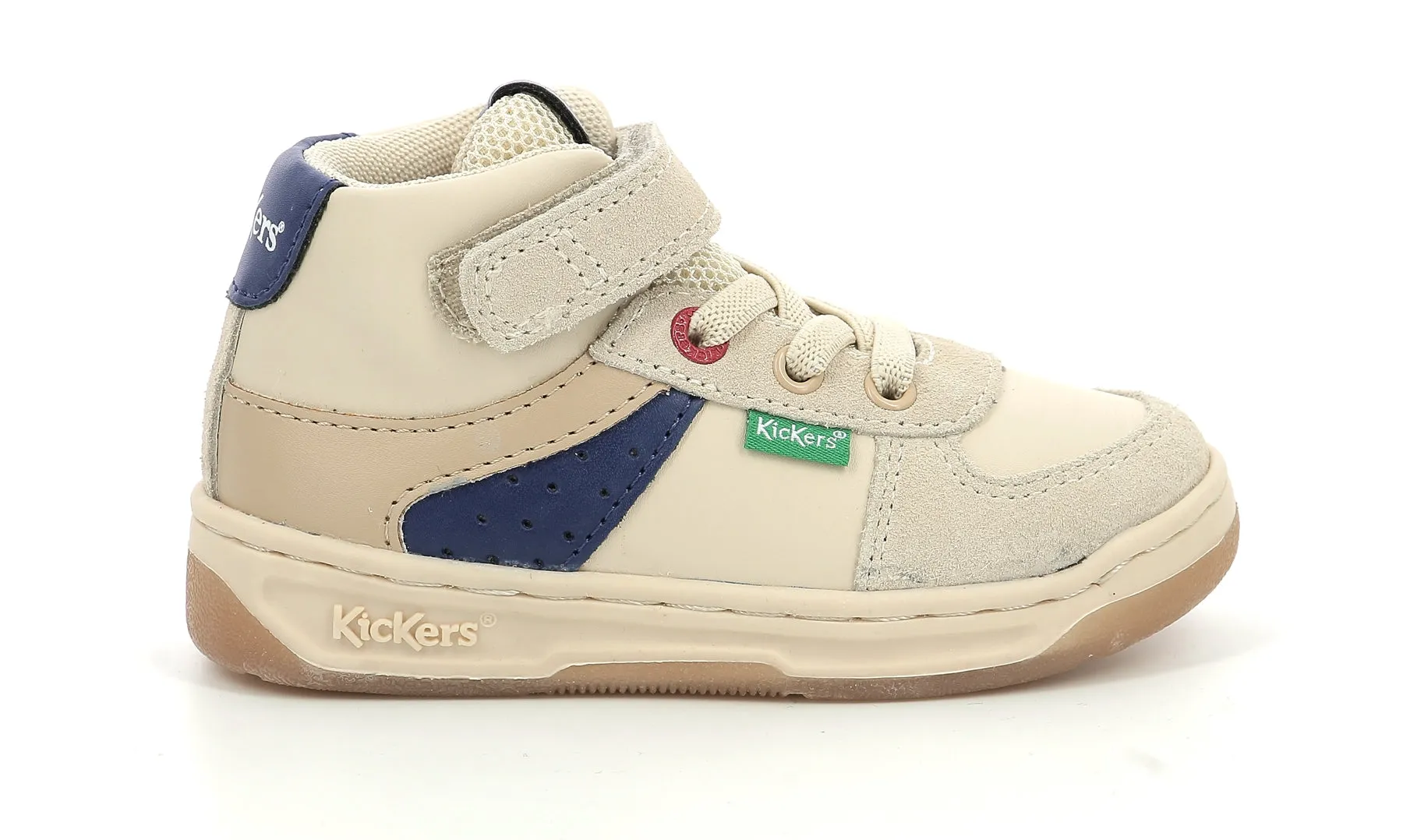 KICKERS KICKALIEN Beige Bleu Chaussures Hautes Sneakers