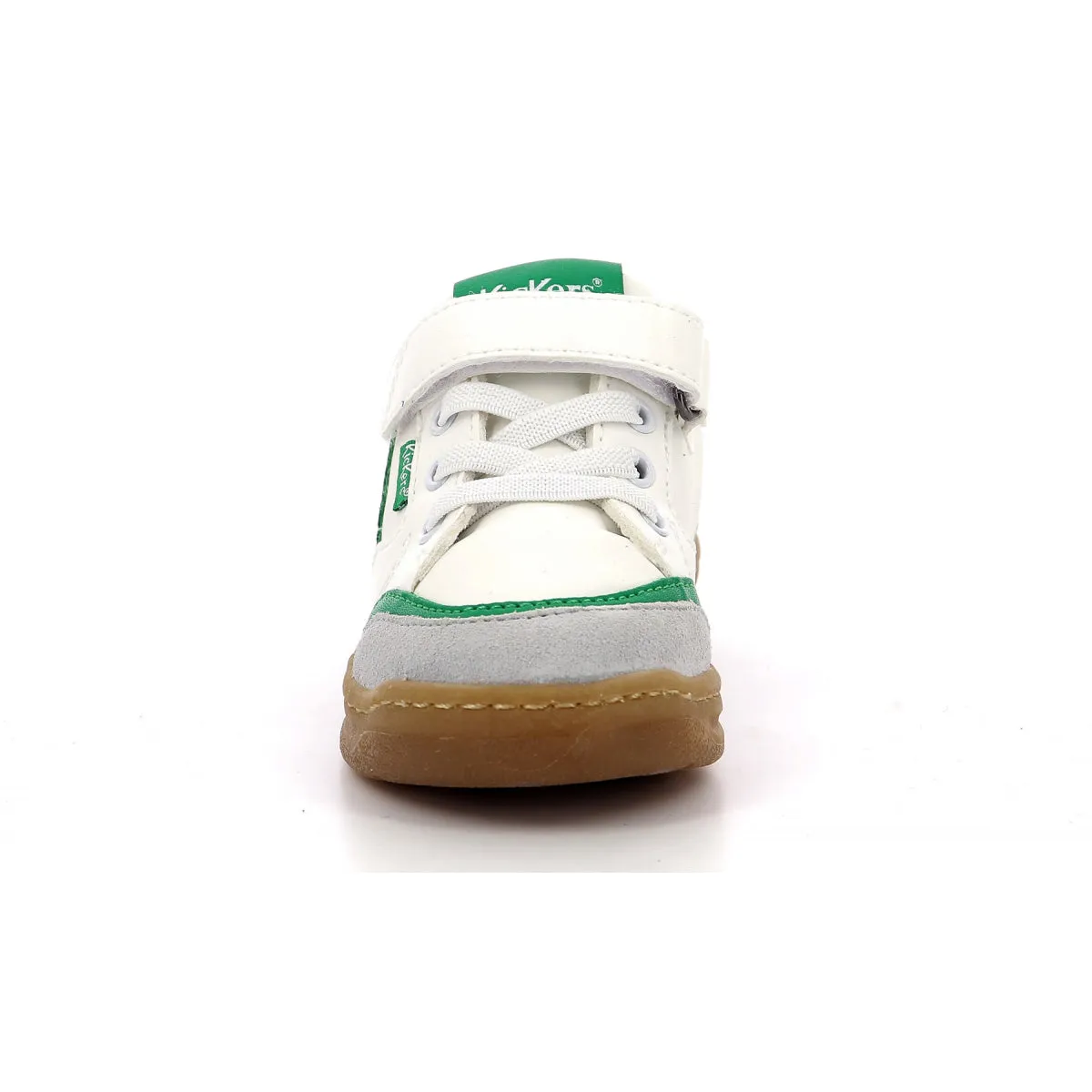 KICKERS KOUIC blanc gris & vert chaussure/basket