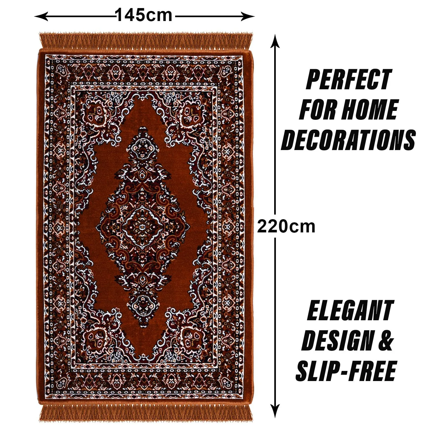 Kuber Industries Carpet | Velvet Floor Mat | Carpet for Hall | Carpet for Living Room | Carpet for Bedroom | Area Rug | Solid Prayer Mat |Heavy V.V Carpet | 5x7 Feet | Light Brown