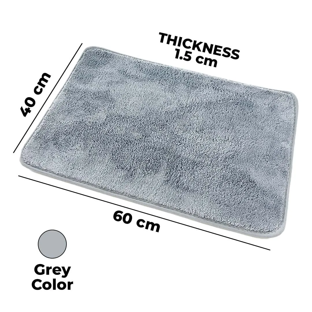 Kuber Industries Luxury Door Mat|Super Absorbent,Non-Slip & Comfortable|Anti Skid Bathroom |Multi-Utility Floor for Living Room,Bedroom,Entrances|40 x 60 cm,Grey, Pack of 4