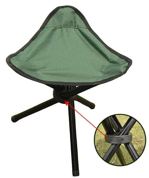 Kuber Industries Set of 8 Portable Stools for Travelling | Foldable Outdoor Sitting Chair | Tripod 3 Leg Chair for Camping, Picnic, Hiking | Blue(4) & Green(4)