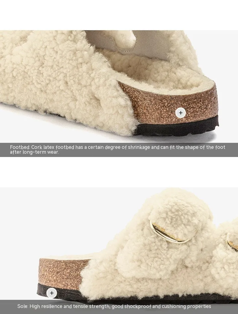 Lazybones' Outdoor Fur Slipper Cotton Cork