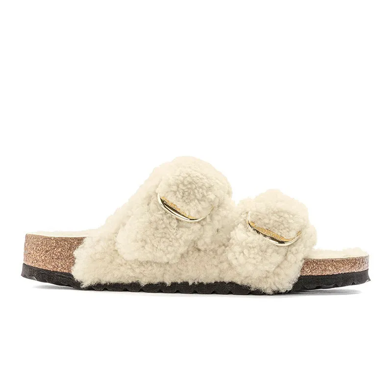 Lazybones' Outdoor Fur Slipper Cotton Cork