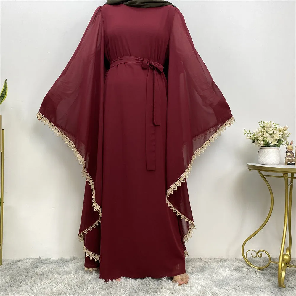 Long Sleeved Robe With Loose Lace Up Stitching For Women