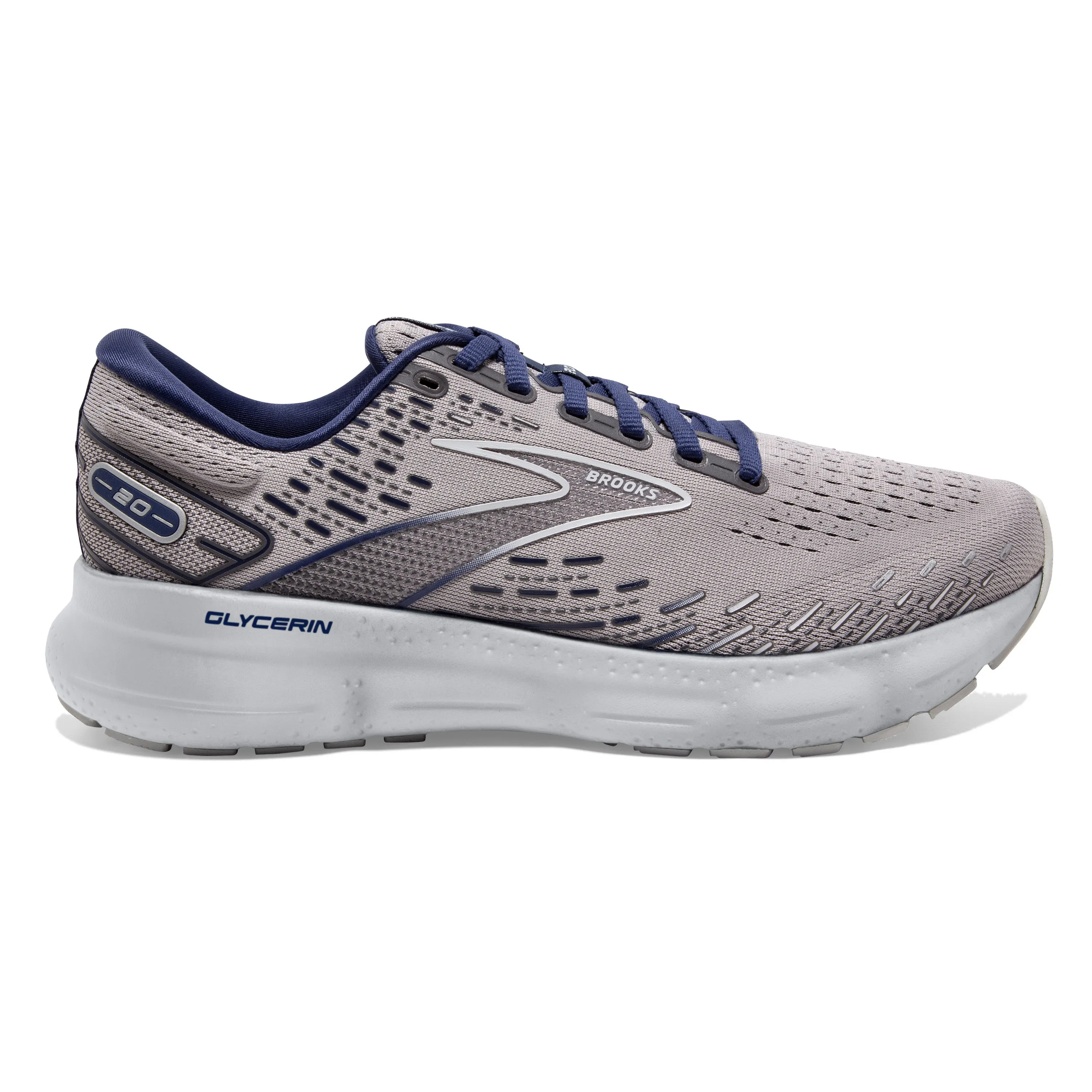 Men's Brooks Glycerin 20 Color: Alloy/Grey/Blue Depths