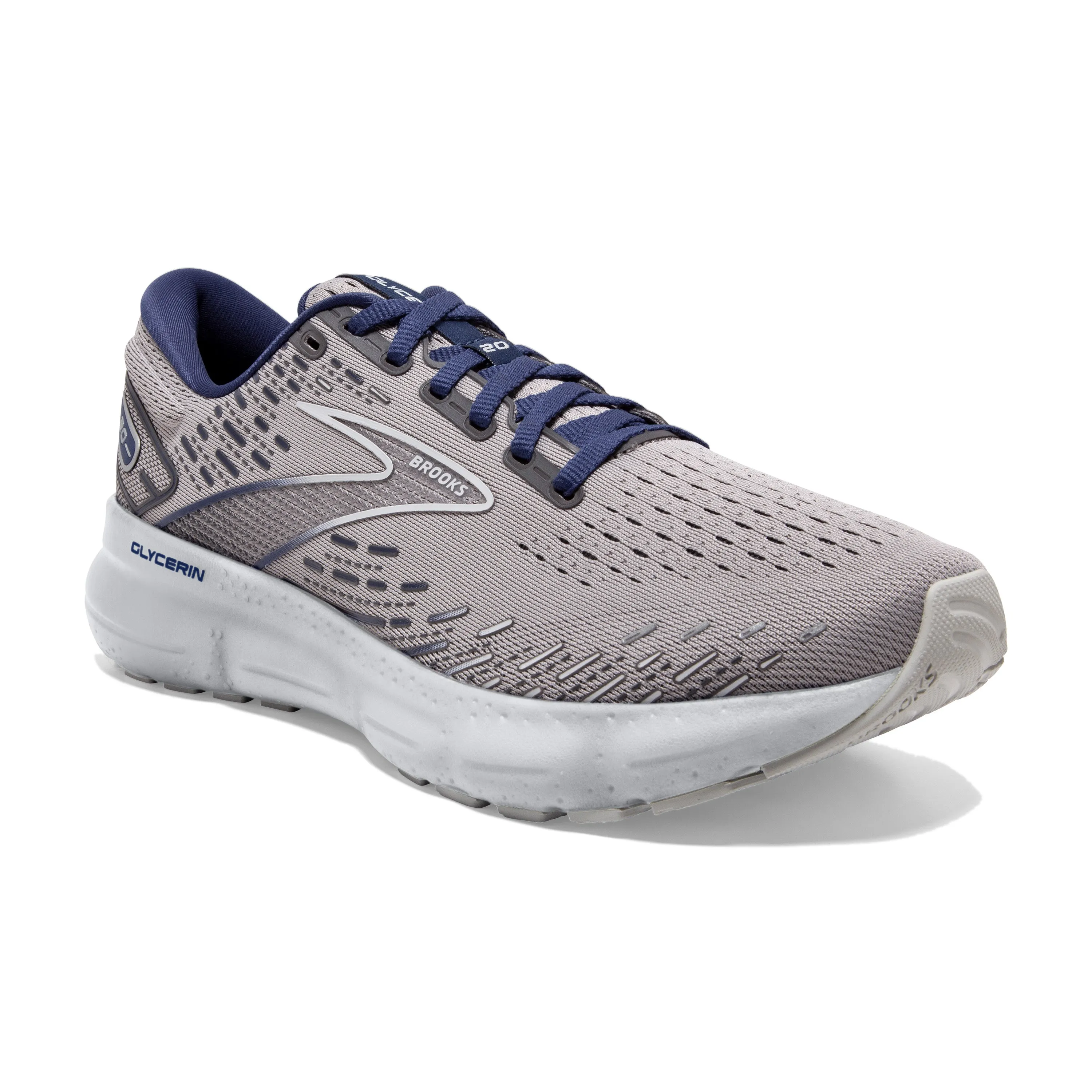 Men's Brooks Glycerin 20 Color: Alloy/Grey/Blue Depths